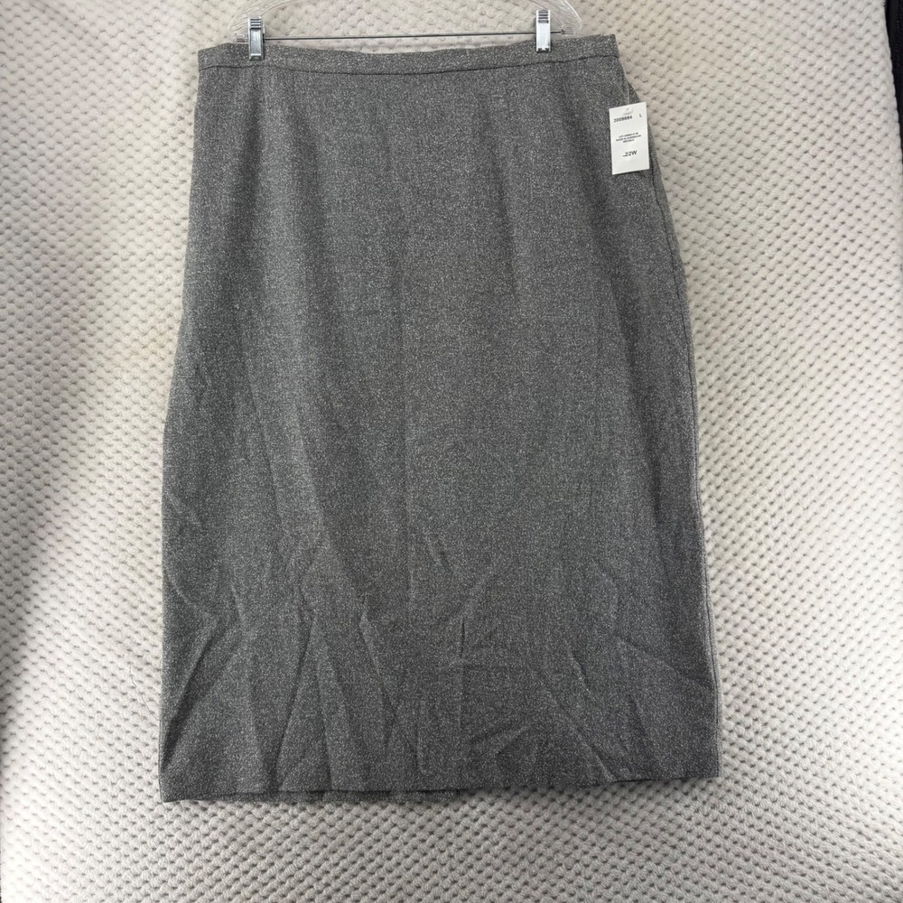 Maggie Barnes Skirt Women's 22W Gray Tweed Pencil Elastic Waist Knee‎ Length NWT